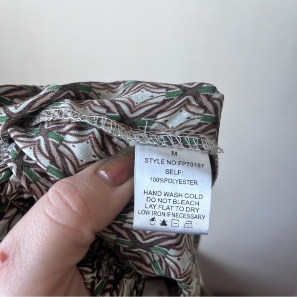 Calista Patterned High Rise Wide Leg Pants M - Picture 4 of 4